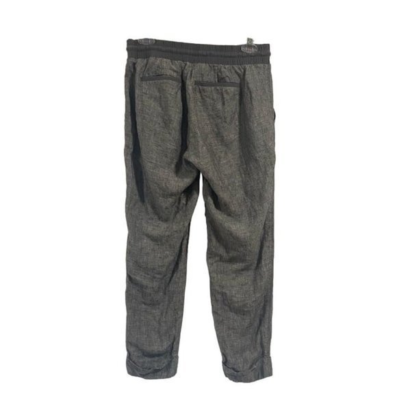 Athleta Drawstring Bali Linen Gray Jogger Ankle Cuff Pants Size 6 - Picture 5 of 10